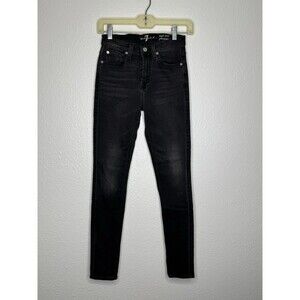 7 for all Mankind Jeans Women's Size 25 Black High Waist Ankle Gwenevere Denim